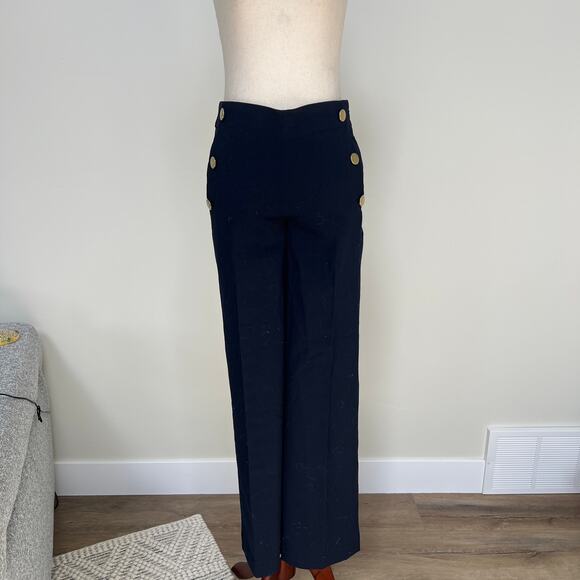 LOFT Women's High Waist Trouser Size 00 In Navy - Picture 1 of 12